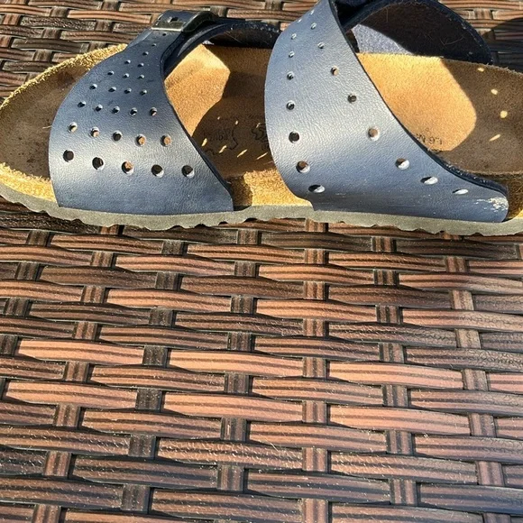 Birkenstock Birkies Navy Blue Sandals - Picture 15 of 16
